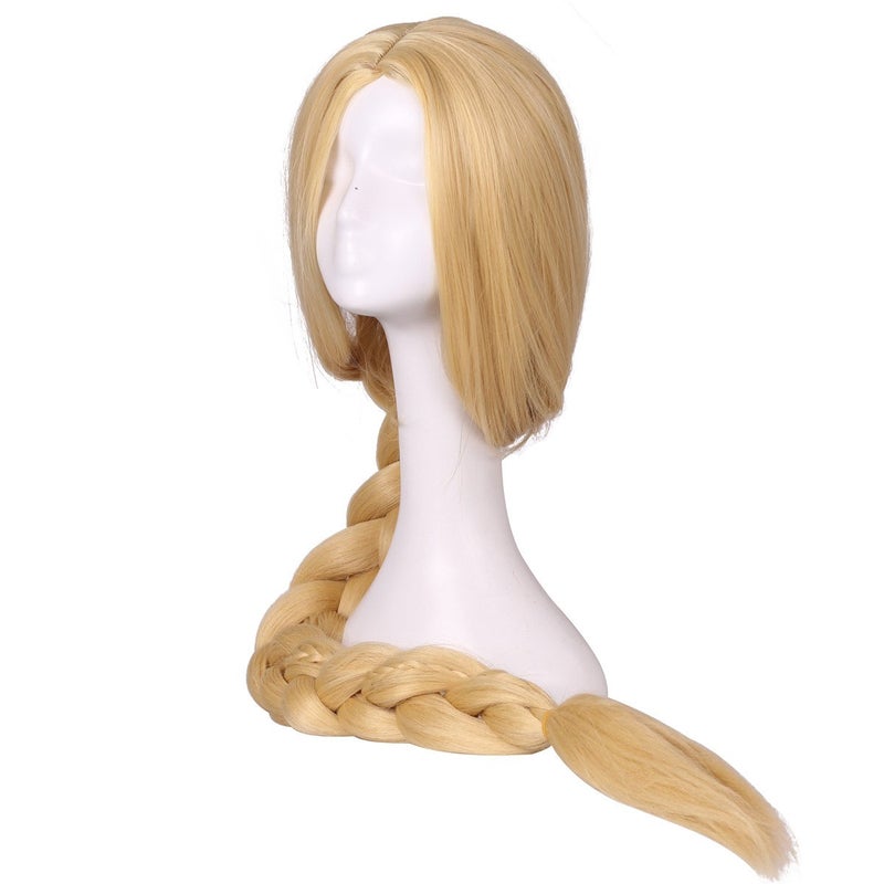 ColorGround Long Blonde Braided Cosplay Wig for Halloween and Con (Blonde Wig Only) - Image 5